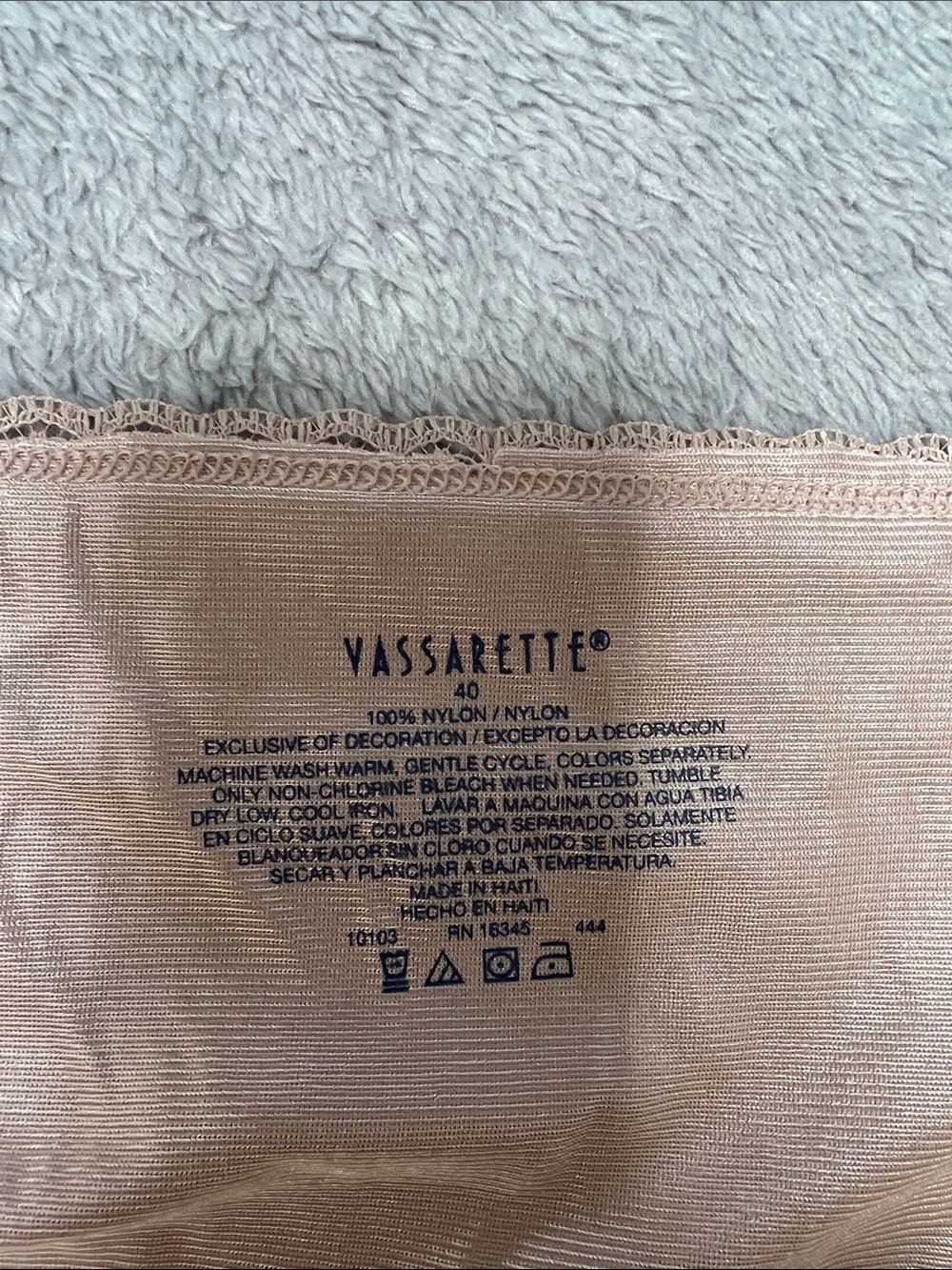 Vassarette Silky Lace-Trim Slip Dress in Beige size 40 - Picture 2 of 4